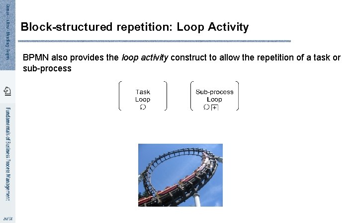 Block-structured repetition: Loop Activity BPMN also provides the loop activity construct to allow the