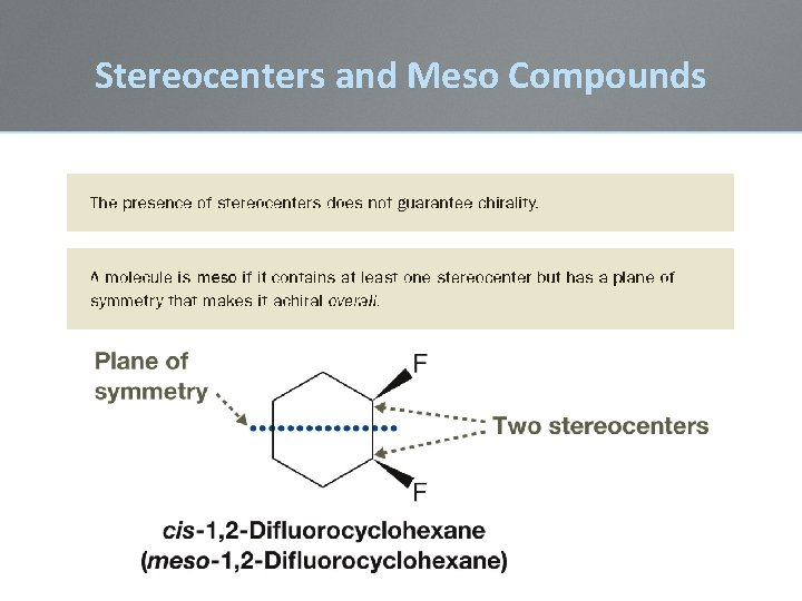 Stereocenters and Meso Compounds Stereocenters and Meso Compounds