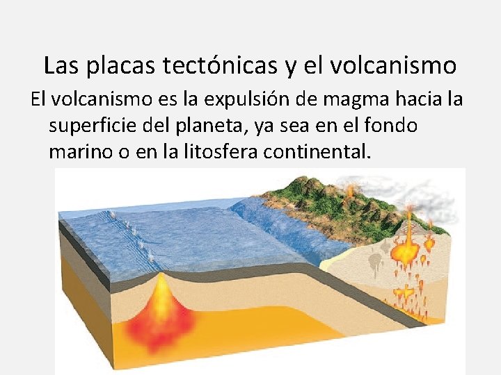 Las placas tectónicas y el volcanismo El volcanismo es la expulsión de magma hacia