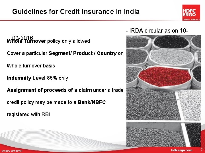 Guidelines for Credit Insurance In India - IRDA circular as on 1003 -2016 Whole