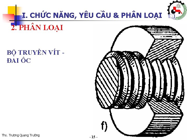 I. CHỨC NĂNG, YÊU CẦU & PH N LOẠI 2. PH N LOẠI BỘ