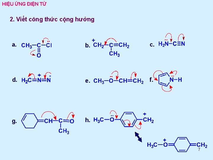 HIỆU ỨNG ĐIỆN TỬ 2. Viết công thức cộng hưởng a. b. c. d.