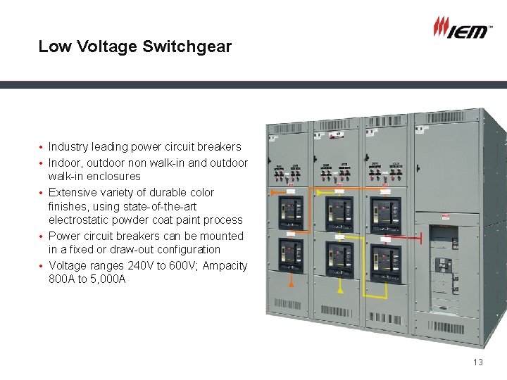 Low Voltage Switchgear • Industry leading power circuit breakers • Indoor, outdoor non walk-in