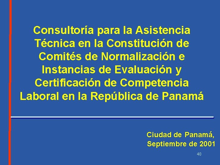 Consultoría para la Asistencia Técnica en la Constitución de Comités de Normalización e Instancias