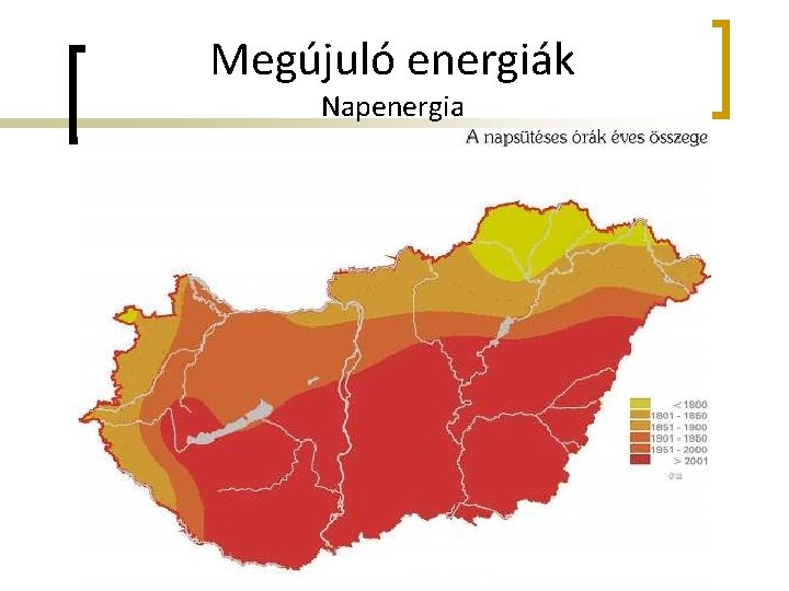 Megújuló energiák Napenergia 