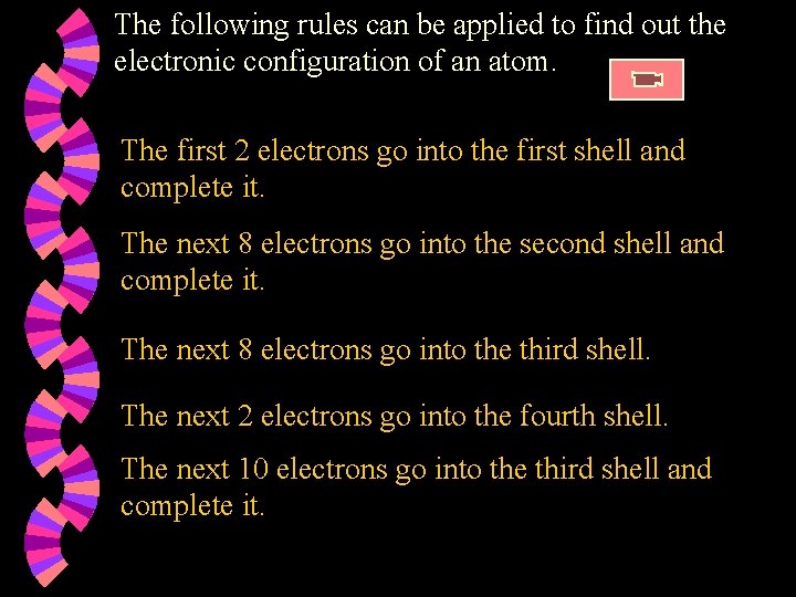 The following rules can be applied to find out the electronic configuration of an