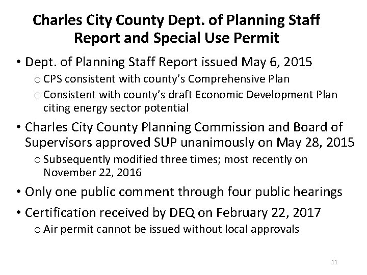 Charles City County Dept. of Planning Staff Report and Special Use Permit • Dept.
