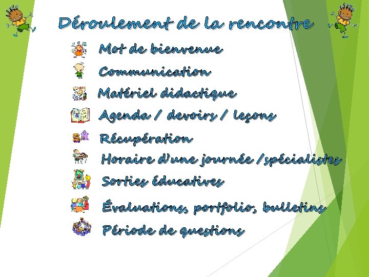 deroulement de la rencontre