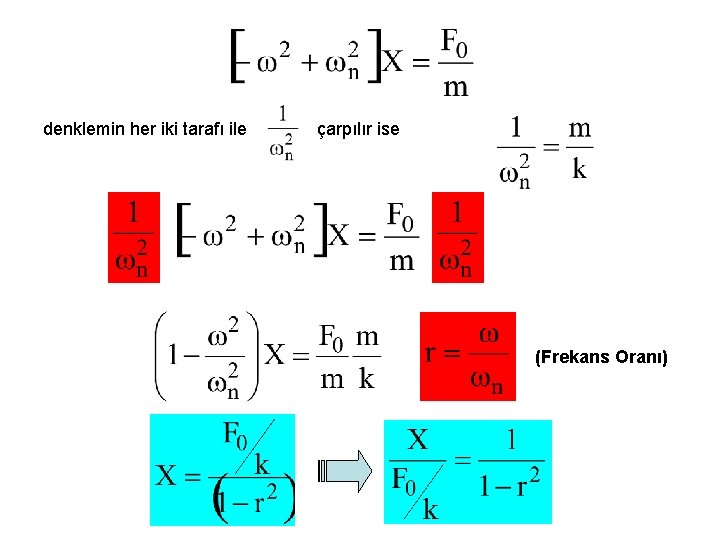 denklemin her iki tarafı ile çarpılır ise (Frekans Oranı) 