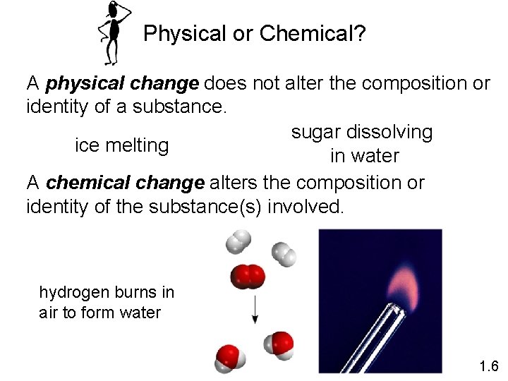 Physical or Chemical? A physical change does not alter the composition or identity of