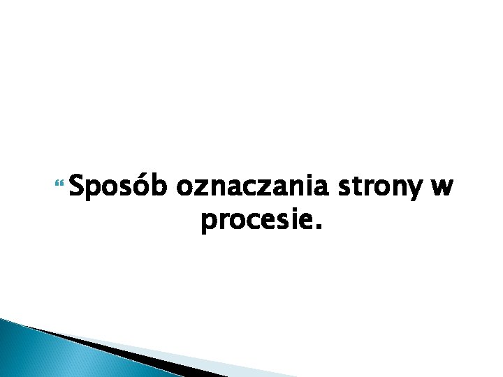  Sposób oznaczania strony w procesie. 