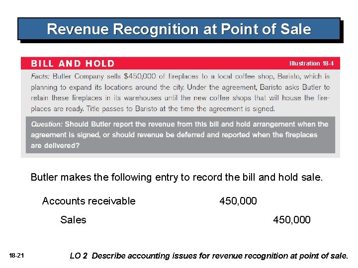 Revenue Recognition at Point of Sale Illustration 18 -4 Butler makes the following entry Revenue Recognition at Point of Sale Illustration 18 -4 Butler makes the following entry