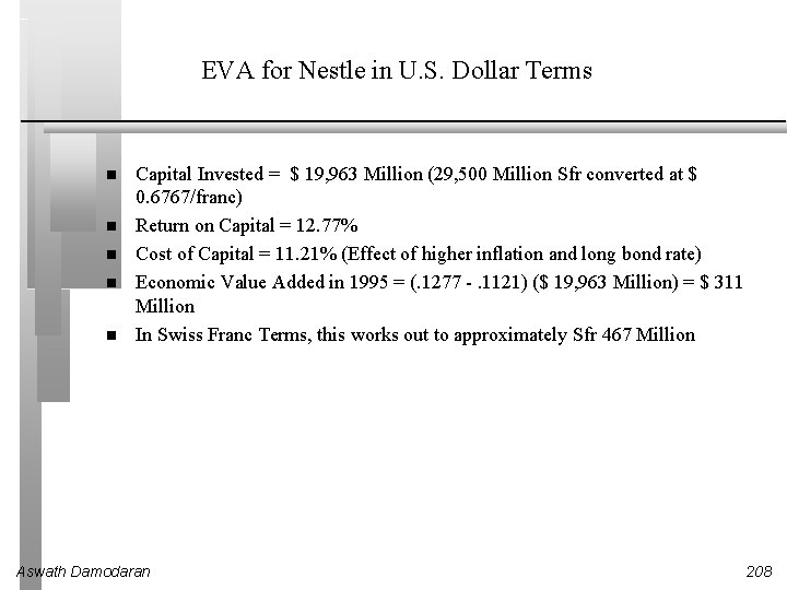EVA for Nestle in U. S. Dollar Terms Capital Invested = $ 19, 963