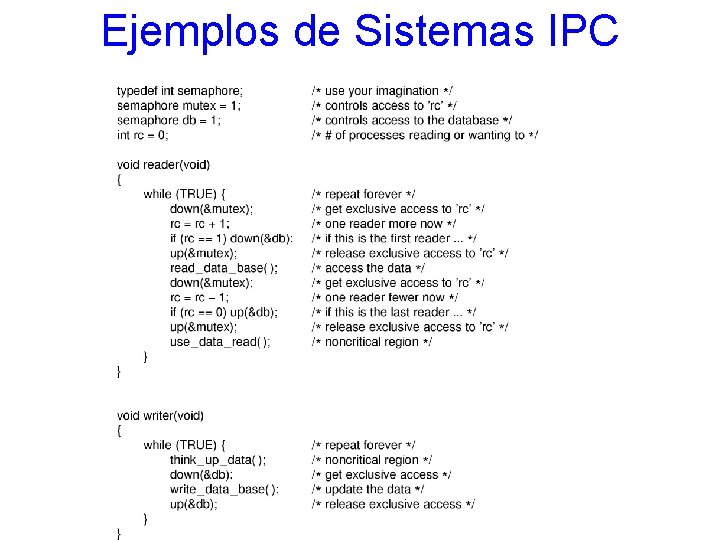 Ejemplos de Sistemas IPC 