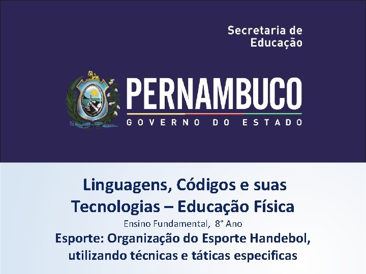 Linguagens, Códigos e suas Tecnologias – Educação Física Ensino Fundamental, 8° Ano Esporte: Organização