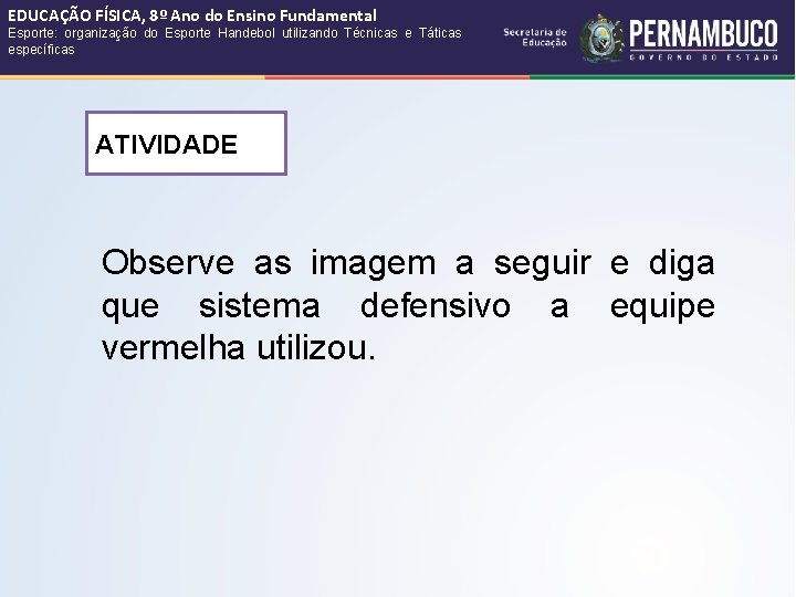 EDUCAÇÃO FÍSICA, 8º Ano do Ensino Fundamental Esporte: organização do Esporte Handebol utilizando Técnicas