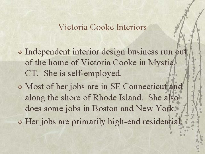 Victoria Cooke Interiors Independent interior design business run out of the home of Victoria