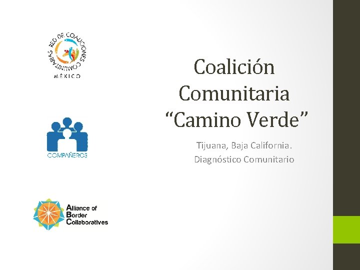 Coalición Comunitaria “Camino Verde” Tijuana, Baja California. Diagnóstico Comunitario 