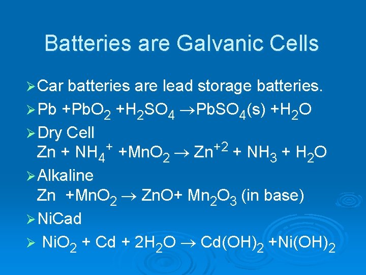 Ap Chemistry Chapter Notes Electrochemistry Applications Of