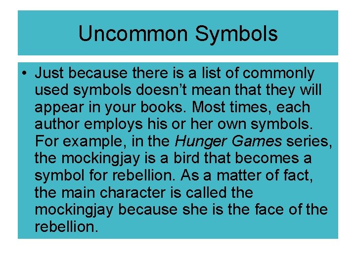Uncommon Symbols • Just because there is a list of commonly used symbols doesn’t Uncommon Symbols • Just because there is a list of commonly used symbols doesn’t