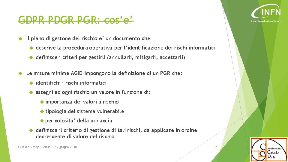 GDPR PDGR PGR: cos’e’ Il piano di gestone del rischio e’ un documento che