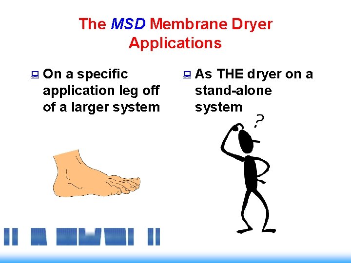 The MSD Membrane Dryer Applications : On a specific application leg off of a