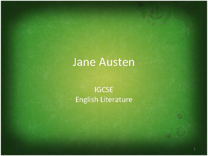 Jane Austen IGCSE English Literature 1 