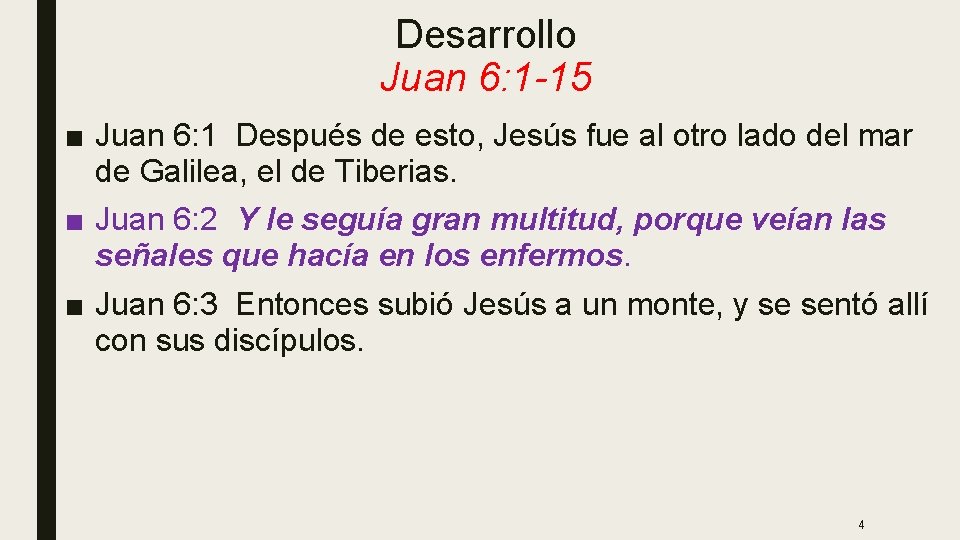 Desarrollo Juan 6: 1 -15 ■ Juan 6: 1 Después de esto, Jesús fue Desarrollo Juan 6: 1 -15 ■ Juan 6: 1 Después de esto, Jesús fue