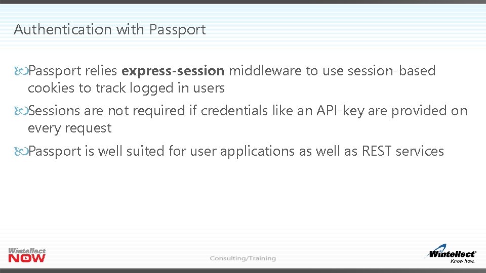 Authentication with Passport relies express-session middleware to use session-based cookies to track logged in