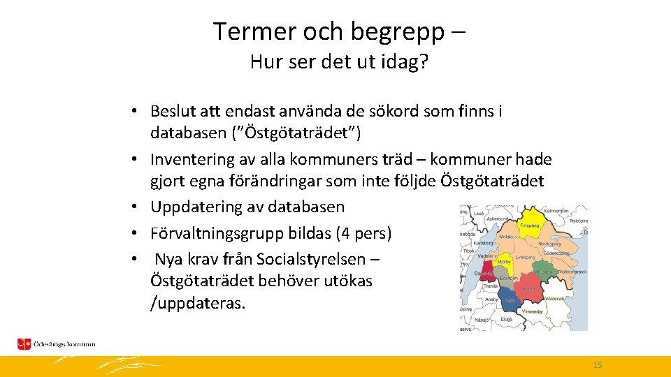 Termer och begrepp – Hur ser det ut idag? • Beslut att endast använda