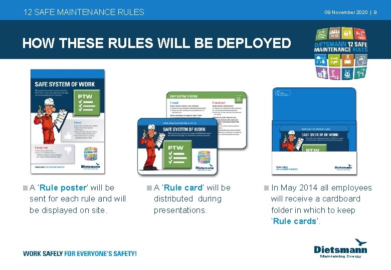 12 SAFE MAINTENANCE RULES 09 November 2020 | 9 HOW THESE RULES WILL BE 12 SAFE MAINTENANCE RULES 09 November 2020 | 9 HOW THESE RULES WILL BE