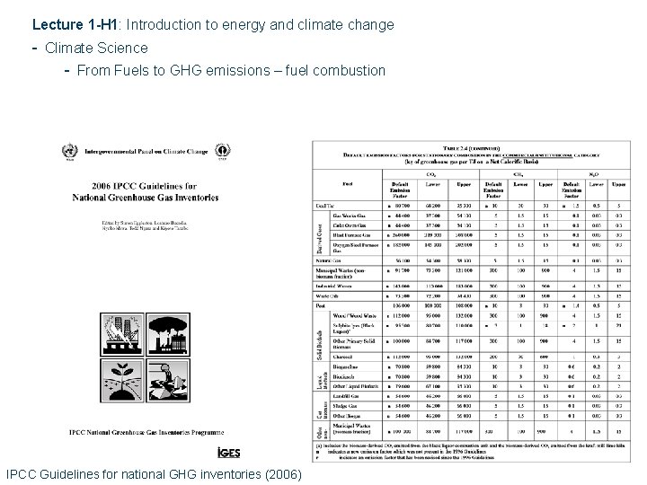 Lecture 1 -H 1: Introduction to energy and climate change - Climate Science -