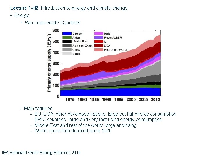 Lecture 1 -H 2: Introduction to energy and climate change - Energy - Who