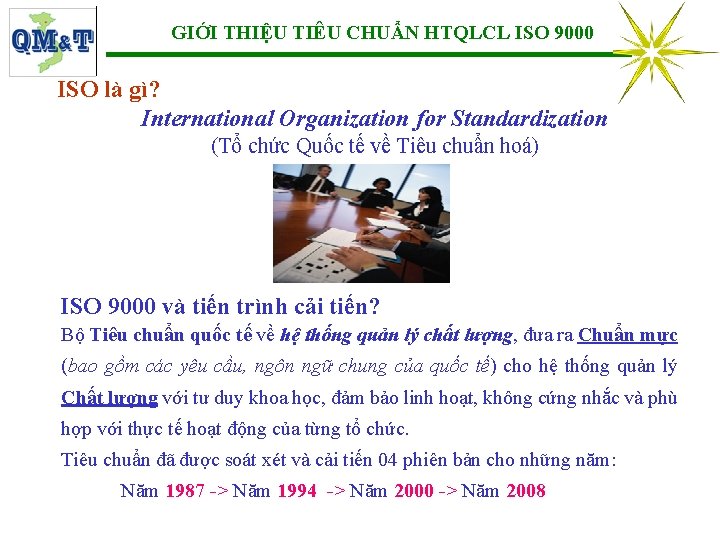 GIỚI THIỆU TIÊU CHUẨN HTQLCL ISO 9000 ISO là gì? International Organization for Standardization