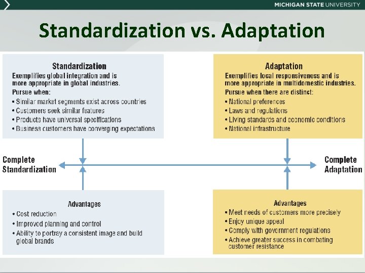 Standardization vs. Adaptation 