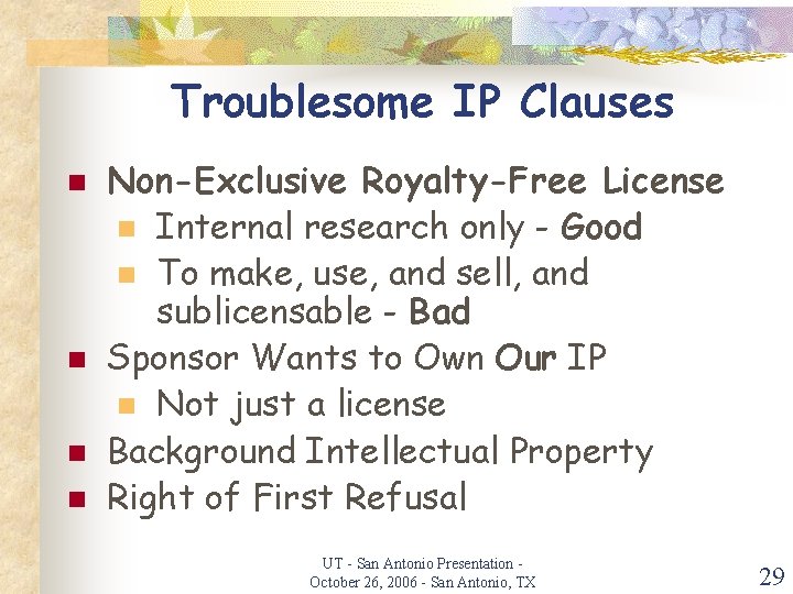 Intellectual Property Basics and Sticking Points for Negotiating