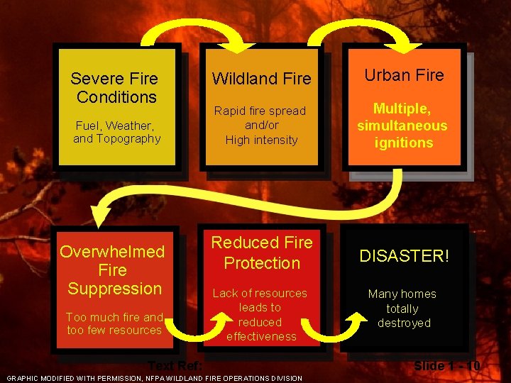 Severe Fire Conditions Fuel, Weather, and Topography Overwhelmed Fire Suppression Too much fire and