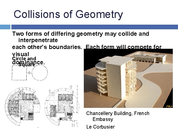 Collisions of Geometry Two forms of differing geometry may collide and interpenetrate each other’s