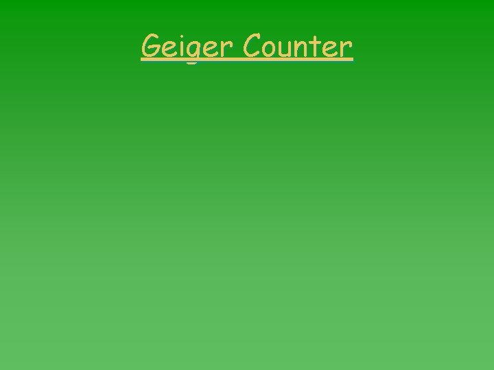 Geiger Counter 