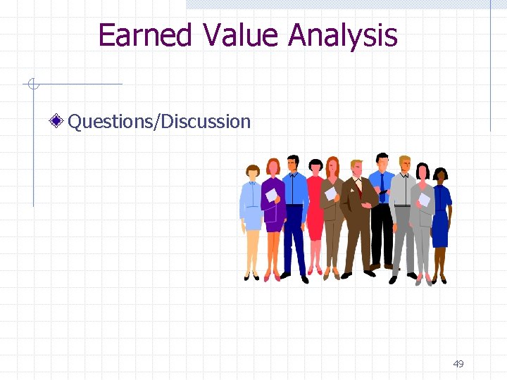 Earned Value Analysis Questions/Discussion 49 