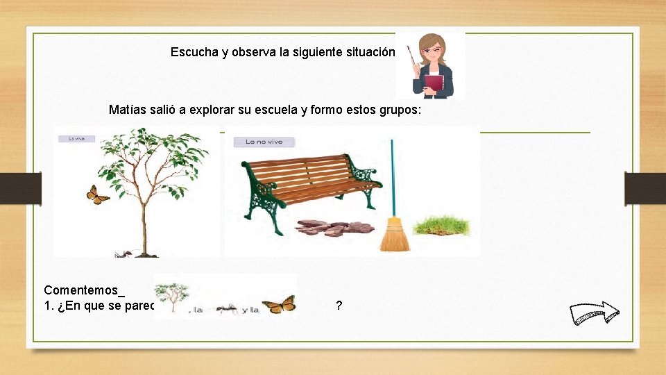 Escucha y observa la siguiente situación Matías salió a explorar su escuela y formo