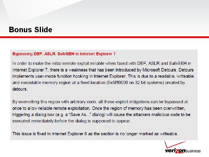 Bonus Slide 
