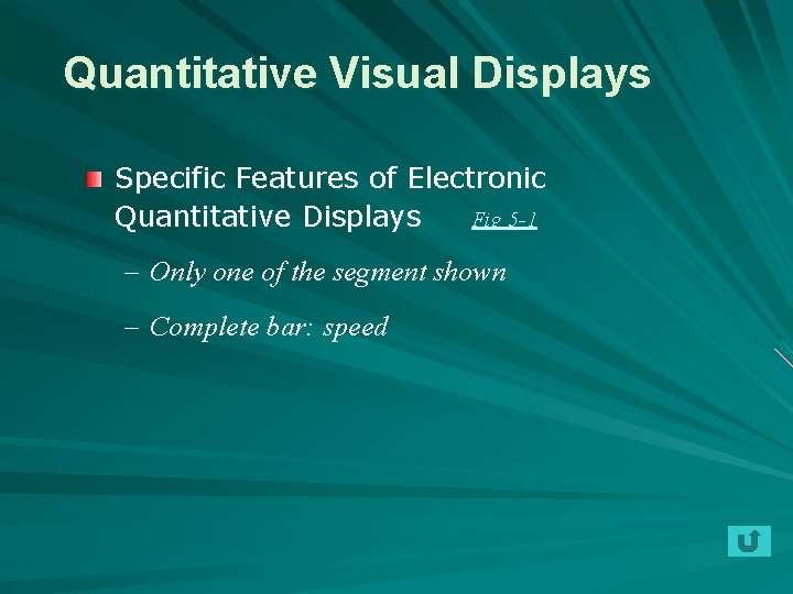 Quantitative Visual Displays Specific Features of Electronic Quantitative Displays Fig 5 -1 – Only