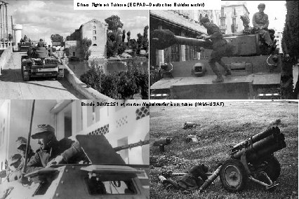 Chars Tigre en Tunisie (ECPAD–Deutsches Bundesarchiv) Blindé Sd. Kfz 251 et mortier Nebelwerfer à