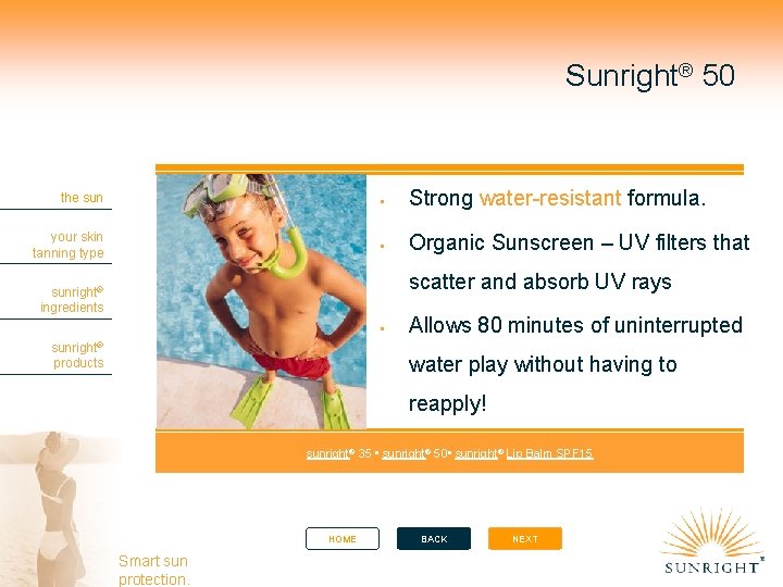 Sunright® 50 the sun Strong water-resistant formula. your skin tanning type Organic Sunscreen –