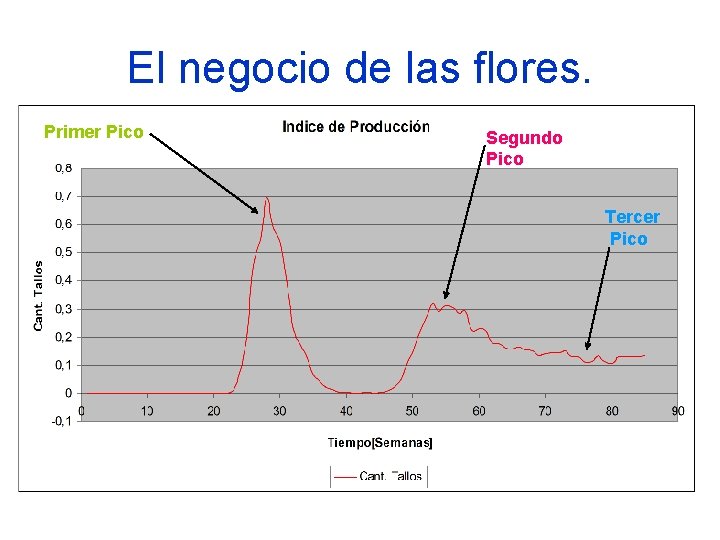 El negocio de las flores. Primer Pico Segundo Pico Tercer Pico 