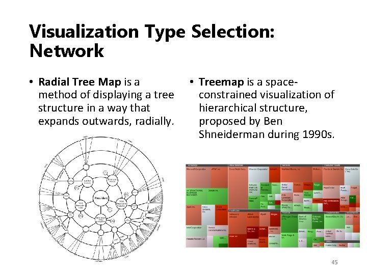 Visualization Type Selection: Network • Radial Tree Map is a • Treemap is a