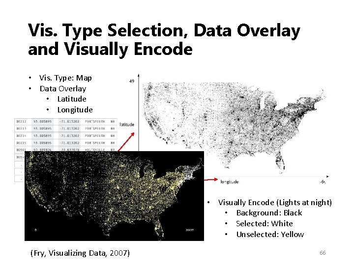 Vis. Type Selection, Data Overlay and Visually Encode • Vis. Type: Map • Data