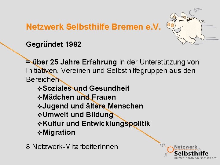 Netzwerk Selbsthilfe Bremen e. V. Gegründet 1982 = über 25 Jahre Erfahrung in der