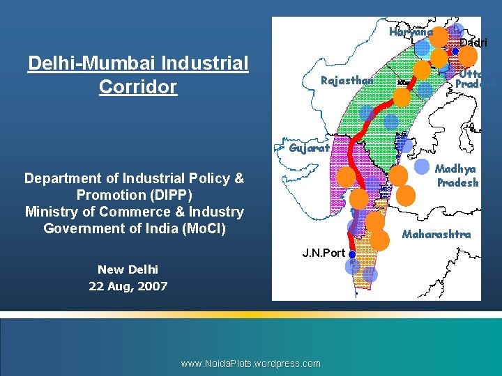 Haryana Delhi-Mumbai Industrial Corridor Rajasthan Dadri Uttar Pradesh Gujarat Madhya Pradesh Department of Industrial